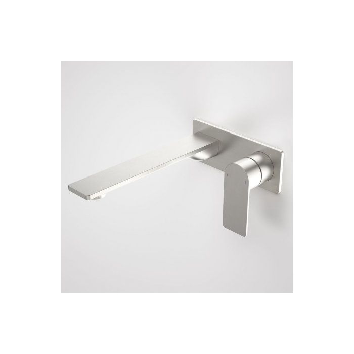 Caroma Urbane II 220mm Wall Basin / Bath Mixer Rectangular Cover Plate Brushed Nickel Lead Free