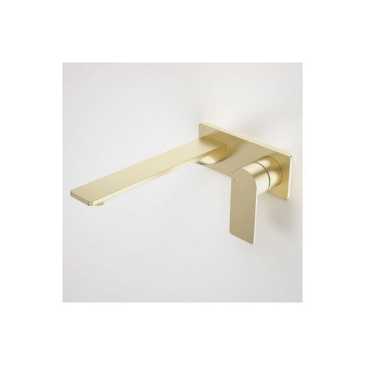Caroma Urbane II 220mm Wall Basin / Bath Mixer Rectangular Cover Plate Brushed Brass