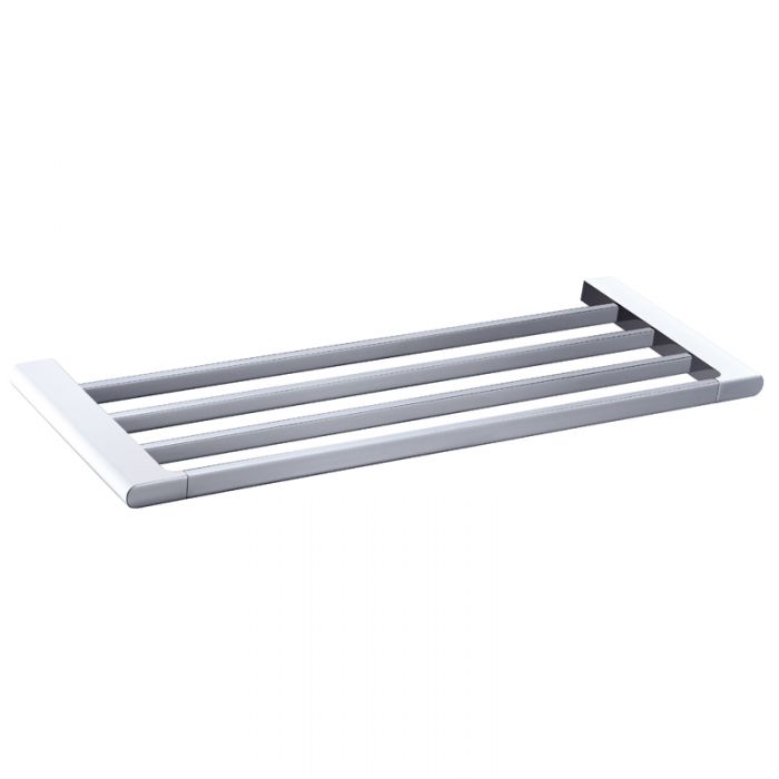 Acl Cora Towel Shelf Matte Black, Chrome and White