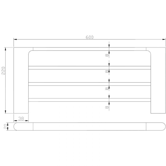 Acl Cora Towel Shelf Matte Black, Chrome and White