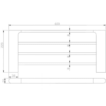 Acl Cora Towel Shelf Matte Black, Chrome and White