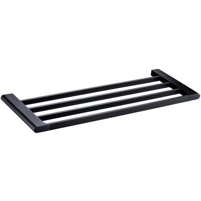 Acl Cora Towel Shelf Matte Black, Chrome and White
