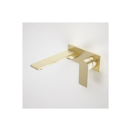 Caroma Urbane II 180mm Wall Basin / Bath Mixer Rectangular Cover Plate Brushed Brass