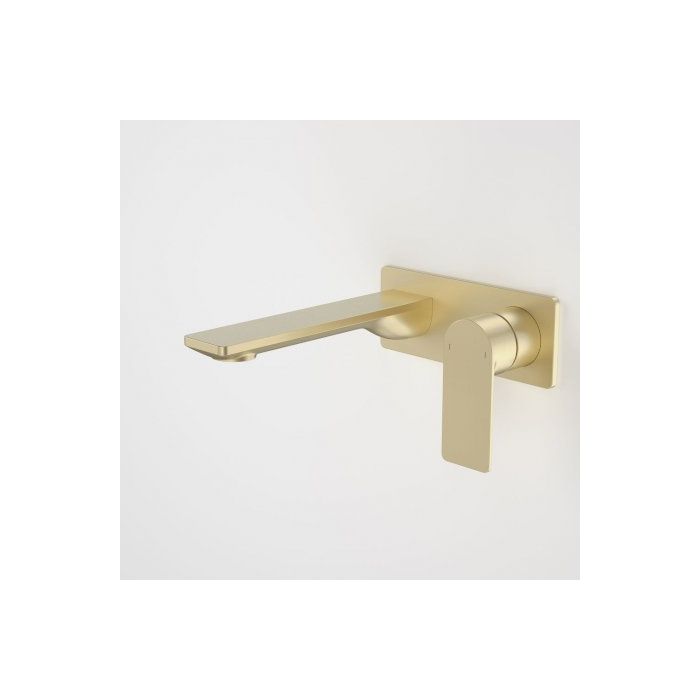 Caroma Urbane II 180mm Wall Basin / Bath Mixer Rectangular Cover Plate Brushed Brass