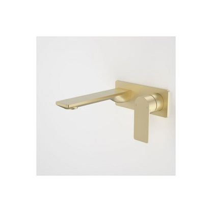 Caroma Urbane II 180mm Wall Basin / Bath Mixer Rectangular Cover Plate Brushed Brass