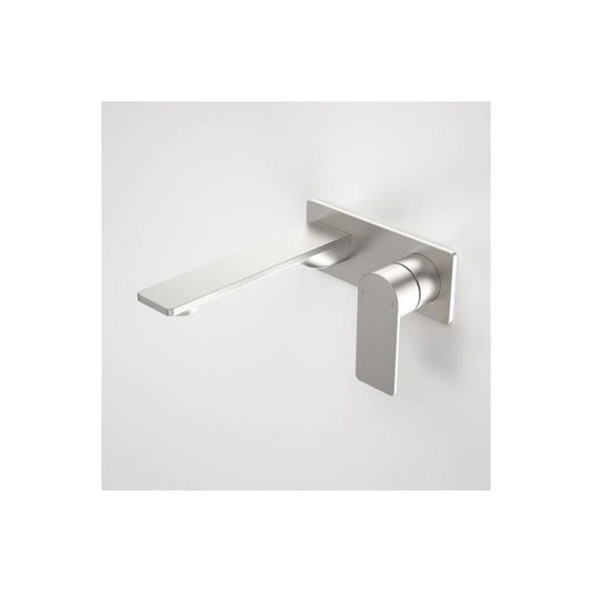 Caroma Urbane II 180mm Wall Basin / Bath Mixer Rectangular Cover Plate Brushed Nickel