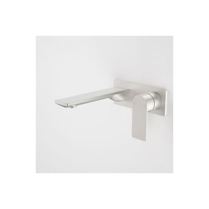 Caroma Urbane II 180mm Wall Basin / Bath Mixer Rectangular Cover Plate Brushed Nickel