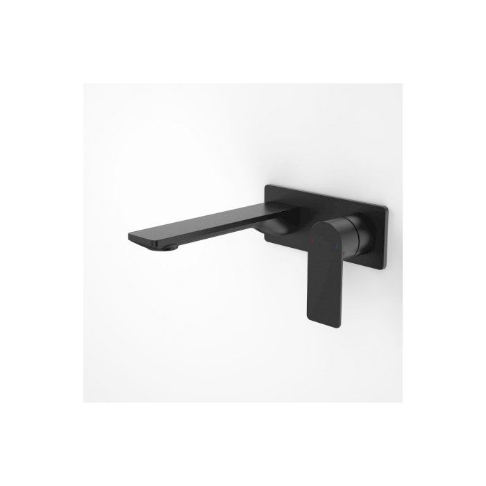 Caroma Urbane II 180mm Wall Basin / Bath Mixer Rectangular Cover Plate Matte Black