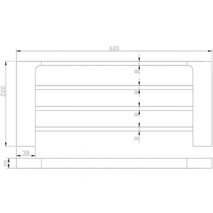 Acl Eden Towel Shelf Chrome, Matte Black, Chrome and White
