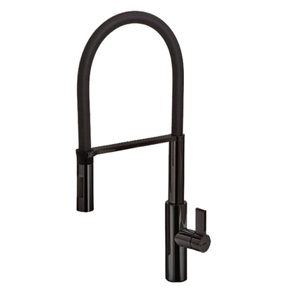 Parisi Libera Kitchen Mixer with Matt Black Spring Spray - Black/Matt Black