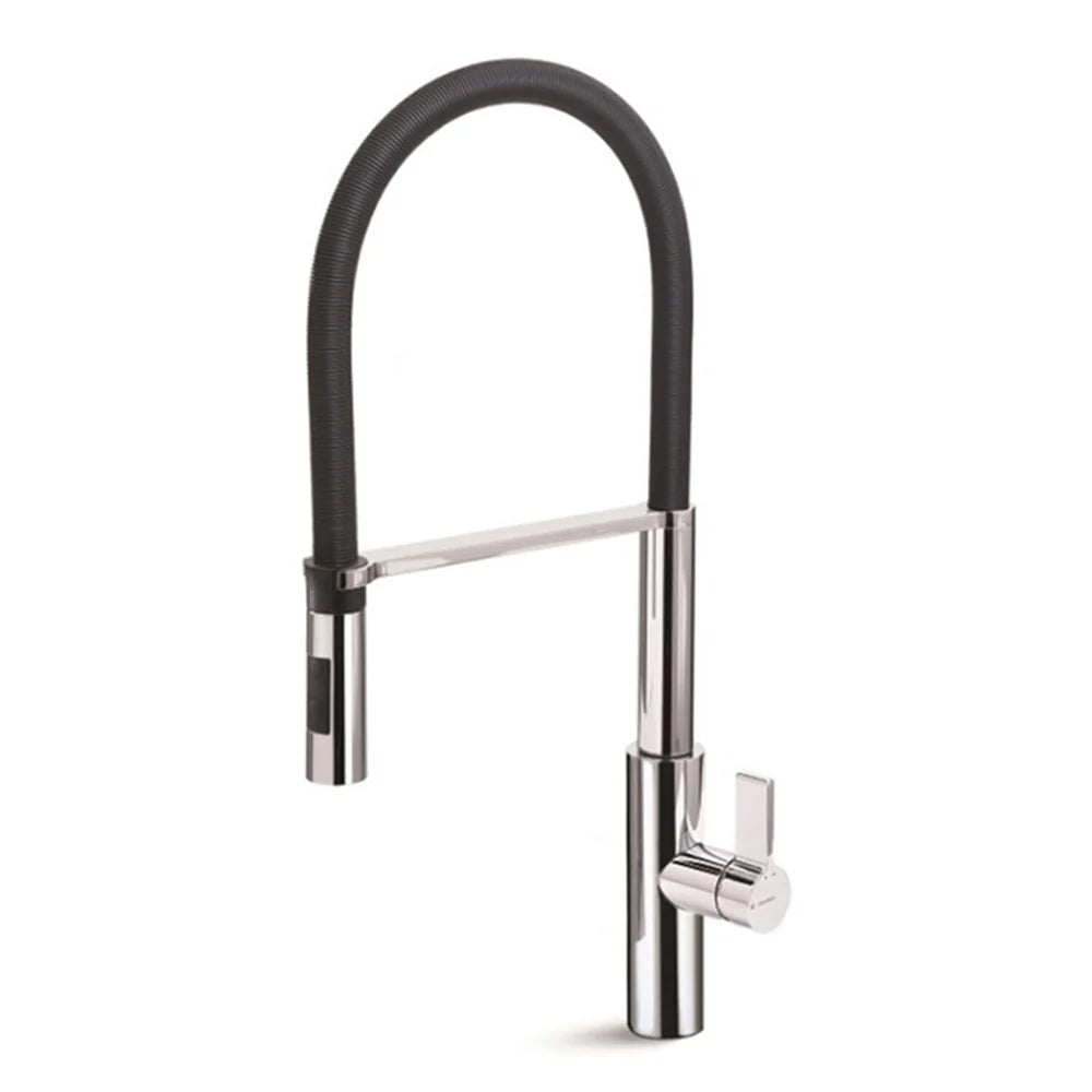 Parisi Libera Kitchen Mixer Chrome with Black Spring Spray - Chrome/Black