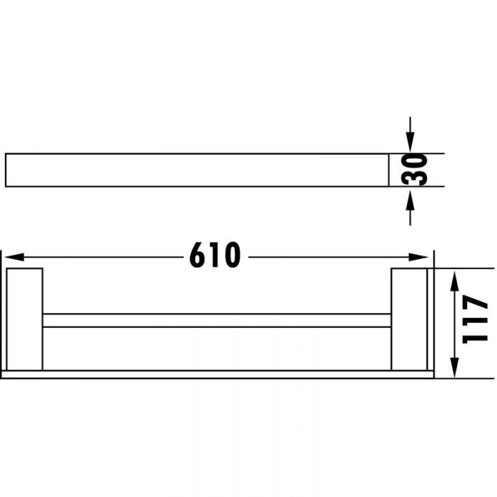 Acl Rosa Double Towel Rail Chrome