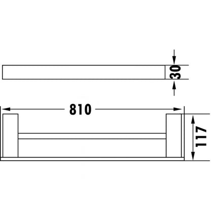 Acl Rosa Double Towel Rail Chrome