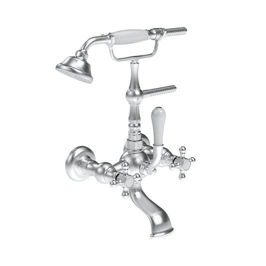 Abey Armando Vicario Provincial Exposed Wall Mounted Bath Filler - Brushed Nickel