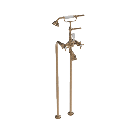 Abey Armando Vicario Provincial Exposed Hob Freestanding Bath Filler - Bronze