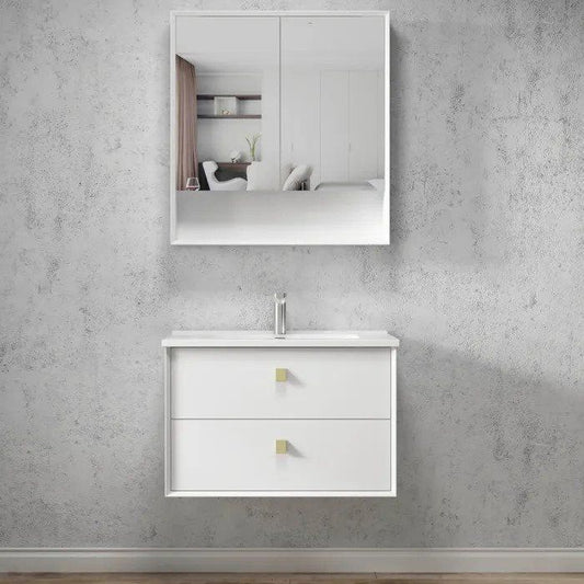 Otti 750mm Boston Matte White Wall Hung Vanity