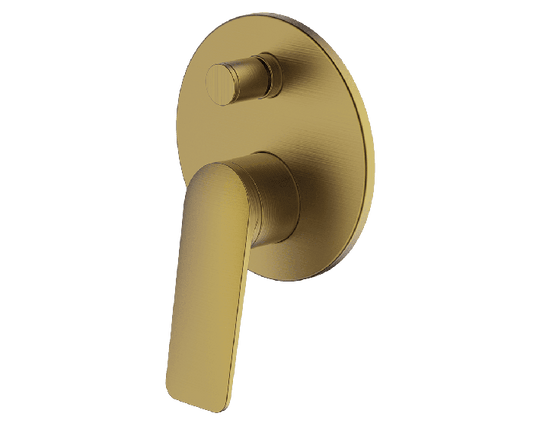 Abey Gareth Ashton Vela Shower Bath Mixer W/ Divertor - Brushed Brass