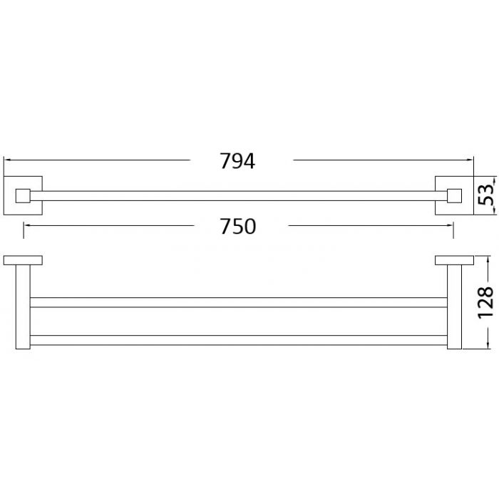 Acl Sara Square Double Towel Rail