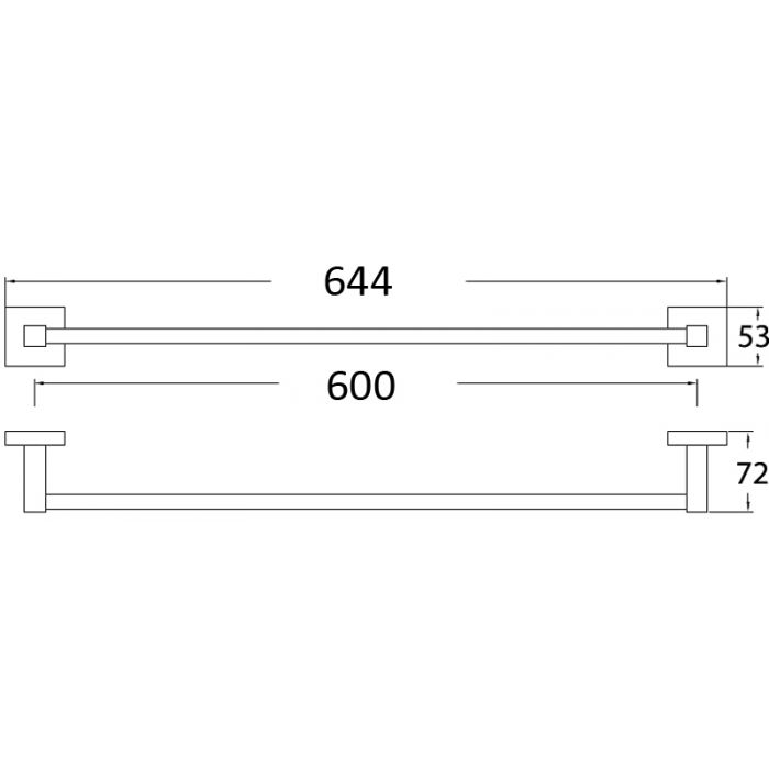 Acl Sara Square Single Towel Rail