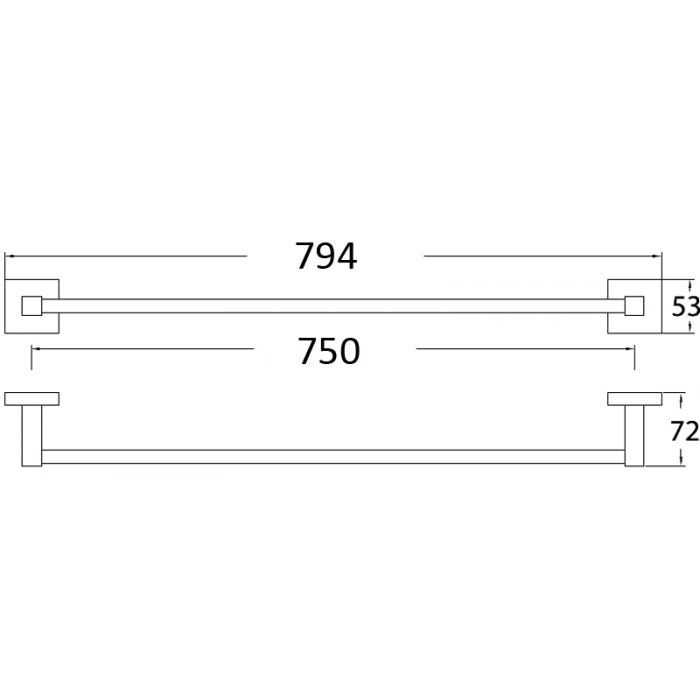 Acl Sara Square Single Towel Rail