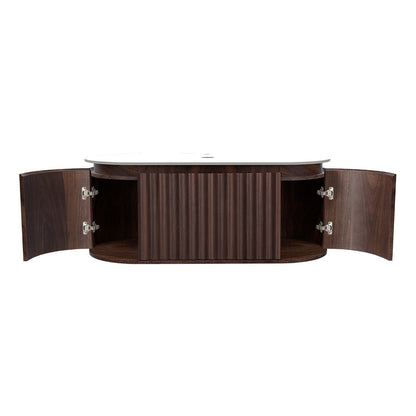Parisi Abbraccio 1200 Wall Cabinet Black Walnut with Porcelain Top