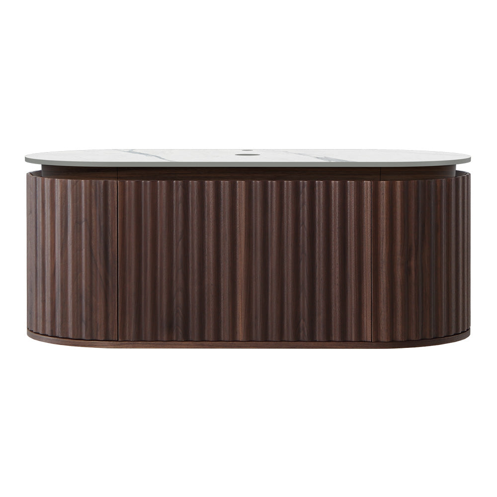 Parisi Abbraccio 1200 Wall Cabinet Black Walnut with Porcelain Top