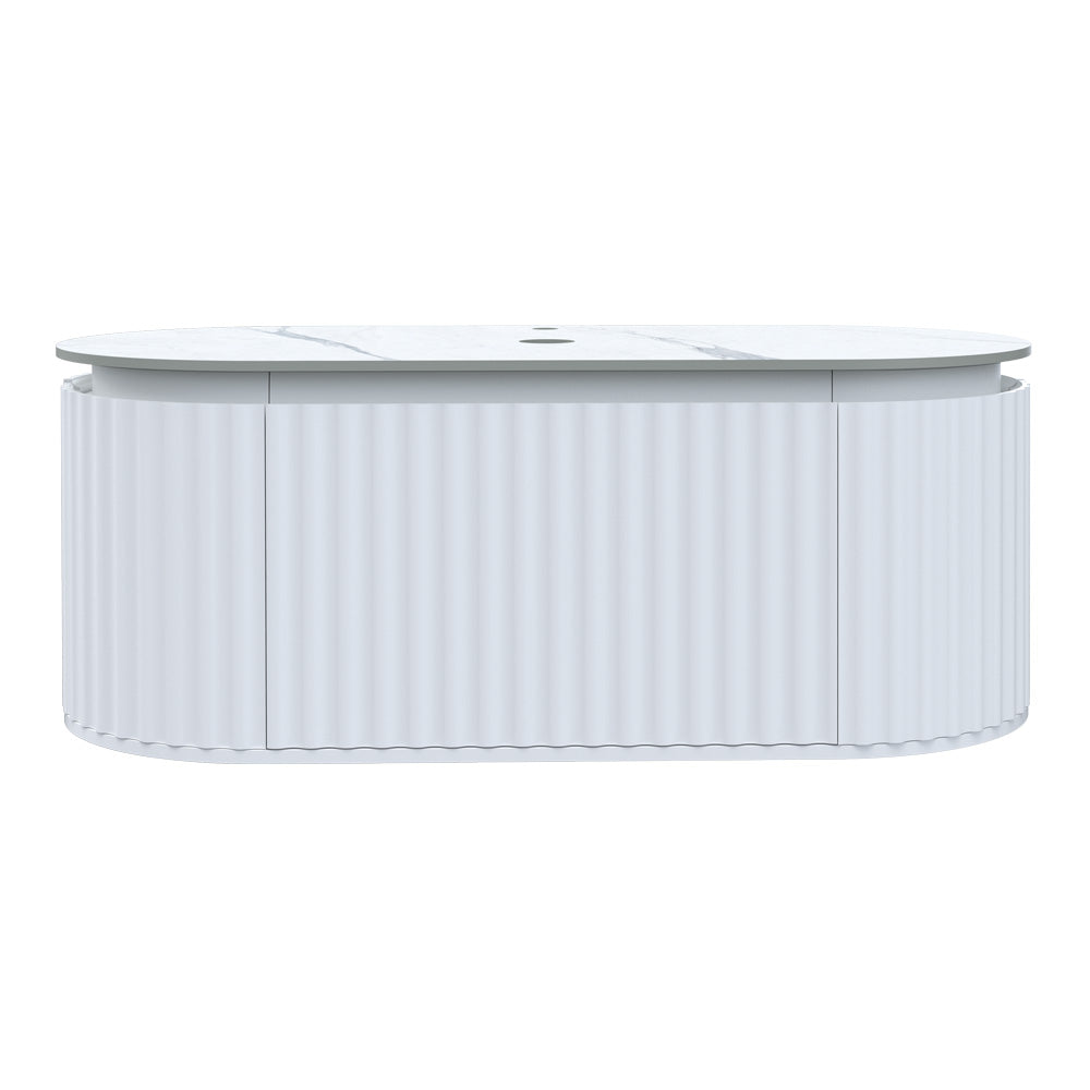 Parisi Abbraccio 1200 Wall Cabinet Matt White with Porcelain Top