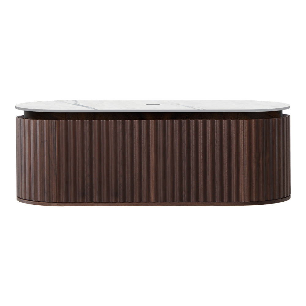 Parisi Abbraccio 1400 Wall Cabinet Black Walnut with Porcelain Top