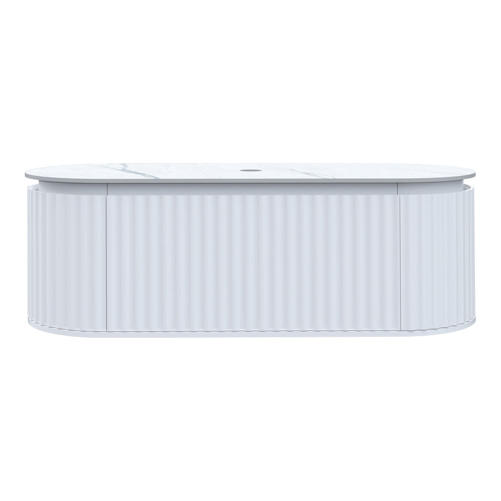 Parisi Abbraccio 1400 Wall Cabinet Matt White with Porcelain Top