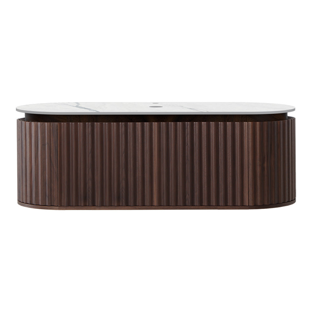 Parisi Abbraccio 1400 Wall Cabinet Black Walnut with Porcelain Top