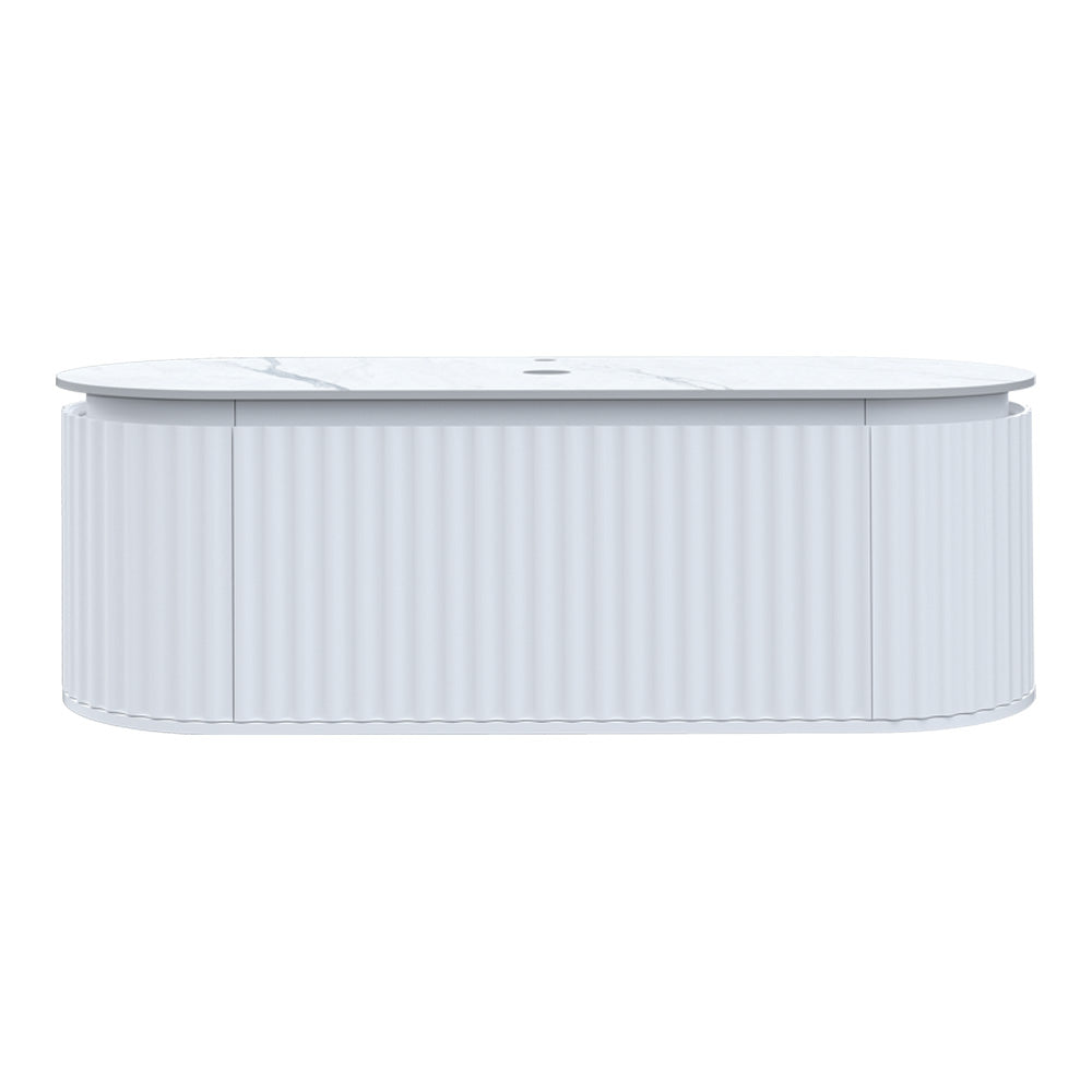 Parisi Abbraccio 1400 Wall Cabinet Matt White with Porcelain Top