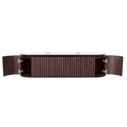 Parisi Abbraccio 1800 Wall Cabinet Black Walnut with Porcelain Top