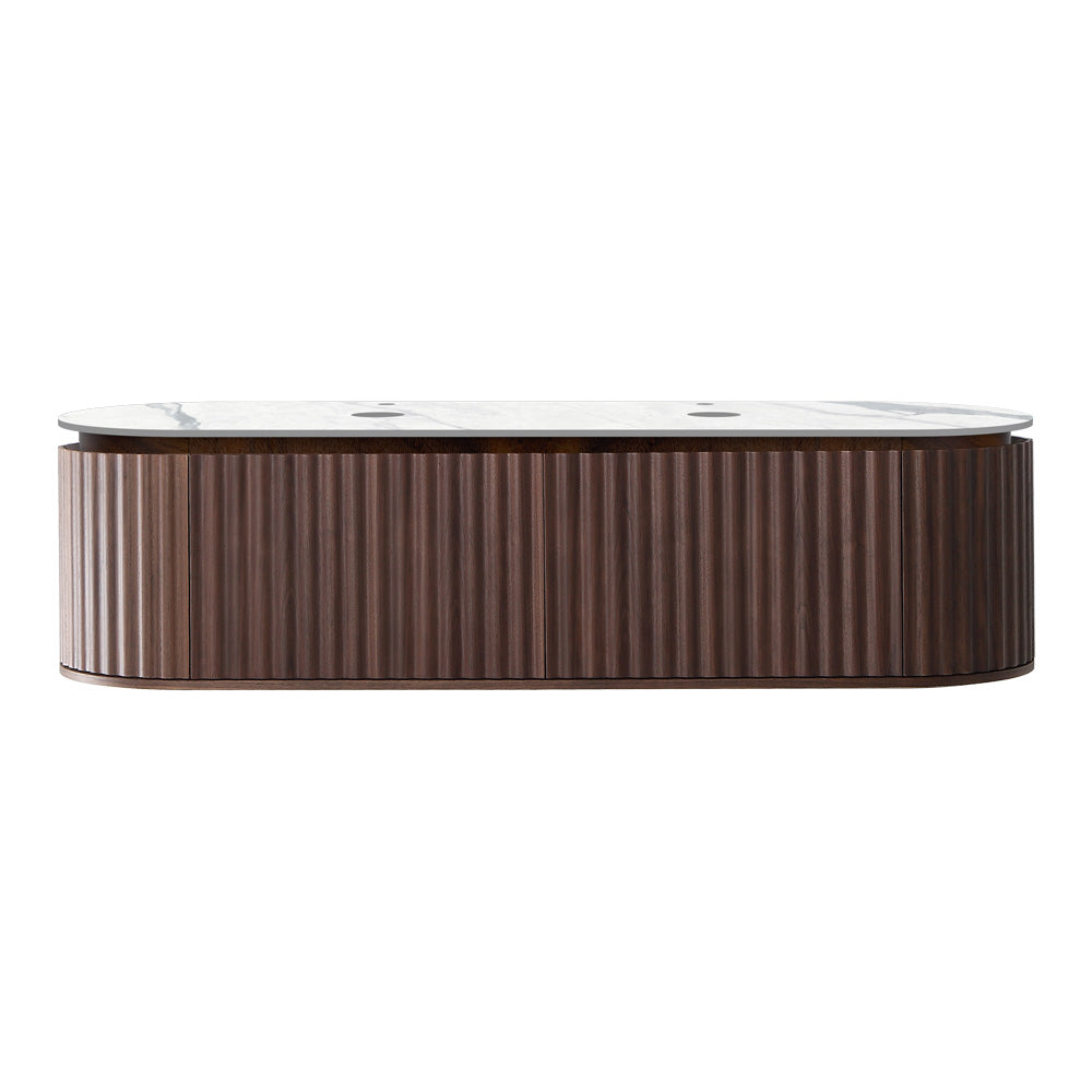 Parisi Abbraccio 1800 Wall Cabinet Black Walnut with Porcelain Top