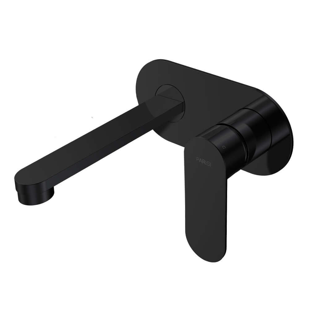 Parisi Ellisse II Wall Mixer with 160mm Spout on Elliptical Plate | Matt Black