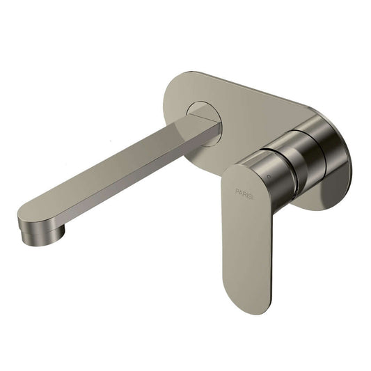 Parisi Ellisse II Wall Mixer with 160mm Spout on Elliptical Plate | Brushed Nickle