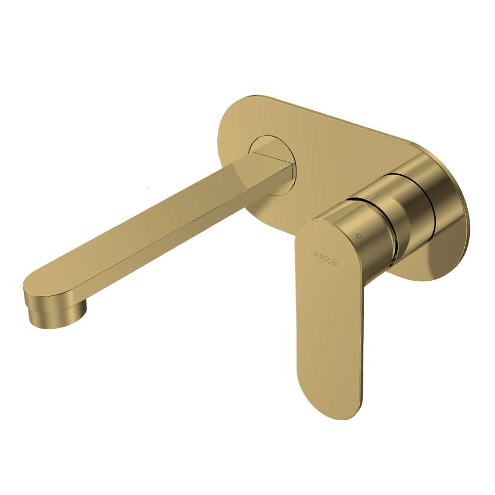 Parisi Ellisse II Wall Mixer with 160mm Spout on Elliptical Plate | Brushed Brass