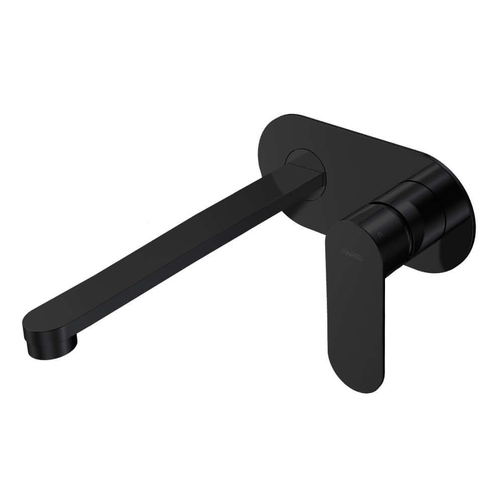 Parisi Ellisse II Wall Mixer with 220mm Spout on Elliptical Plate | Matt Black