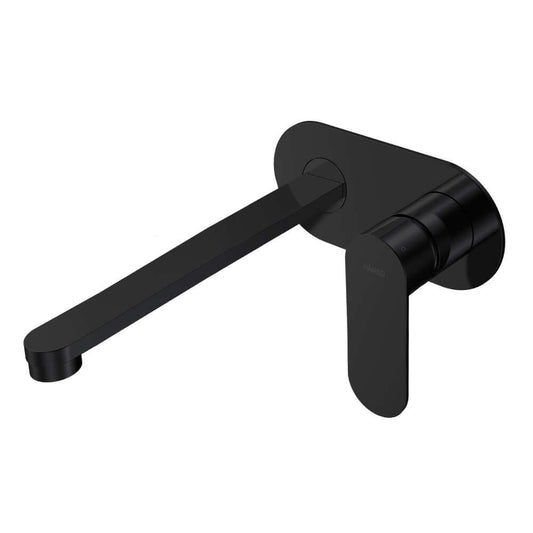 Parisi Ellisse II Wall Mixer with 220mm Spout on Elliptical Plate | Matt Black