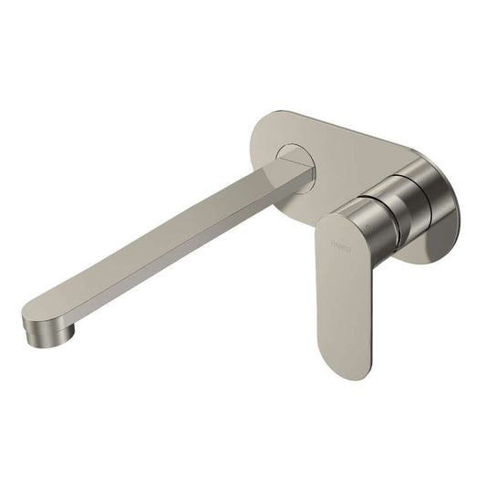 Parisi Ellisse II Wall Mixer with 220mm Spout on Elliptical Plate | Brushed Nickle