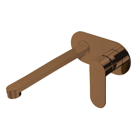 Parisi Ellisse II Wall Mixer with 220mm Spout on Elliptical Plate | Matt Bronze