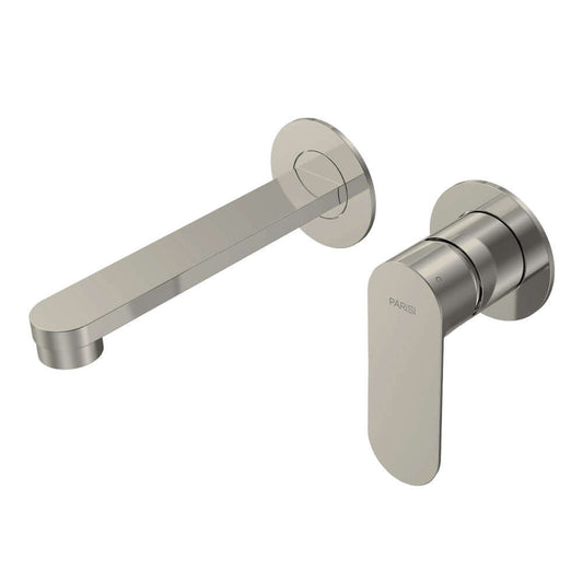 Parisi Ellisse II Wall Mixer with 160mm Spout (Individual Flanges) | Brushed Nickle