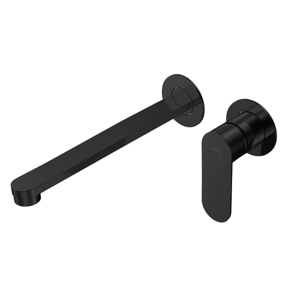 Parisi Ellisse II Wall Mixer with 220mm Spout (Individual Flanges) | Matt Black