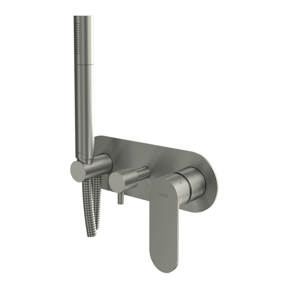 Parisi Ellisse II Wall Mixer with 2-Way Diverter with Handshower | Brushed Nickle