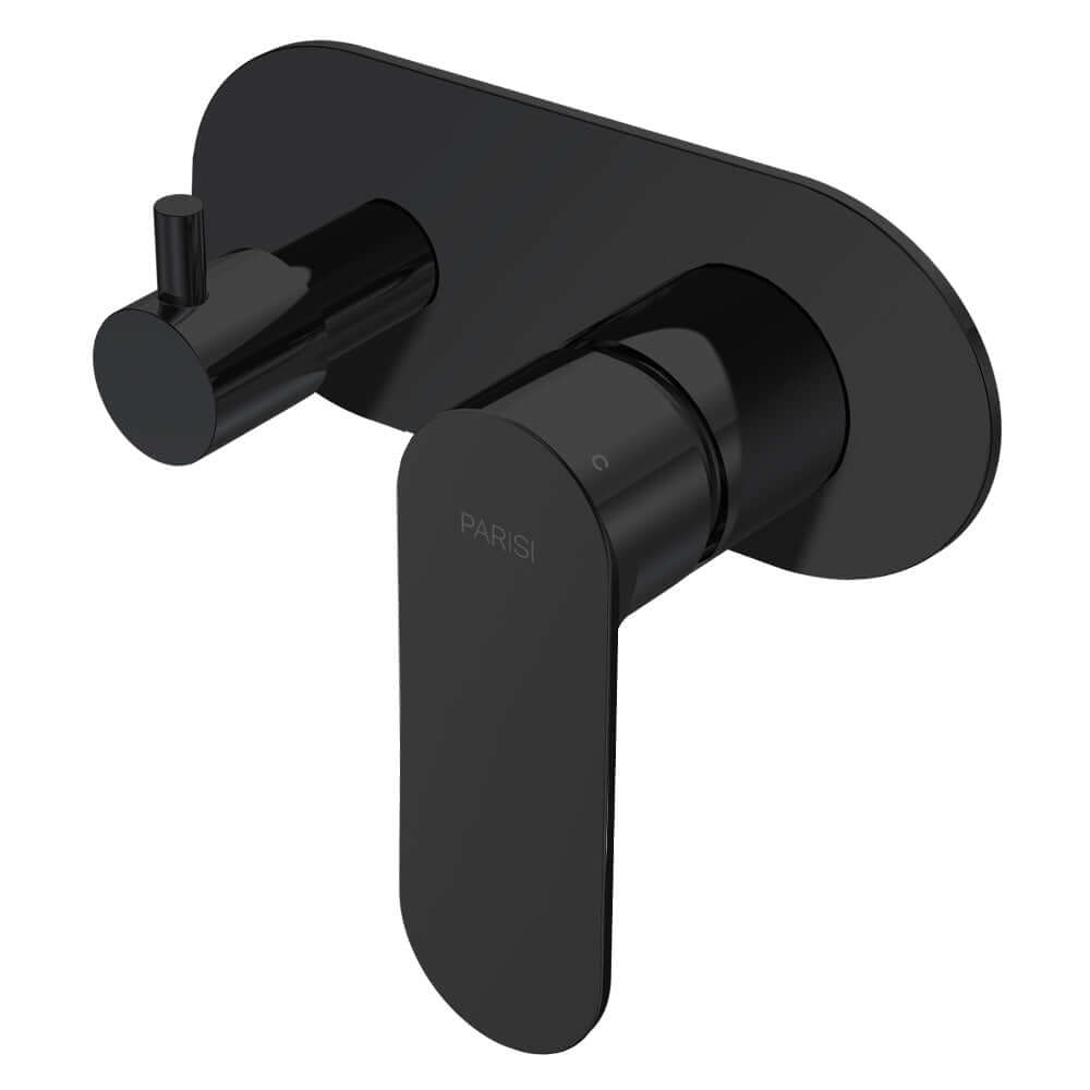 Parisi Ellisse II Wall Mixer with 2-Way Diverter | Matt Black