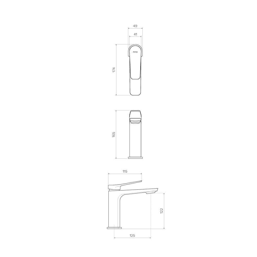 Parisi Float Basin Mixer | Chrome