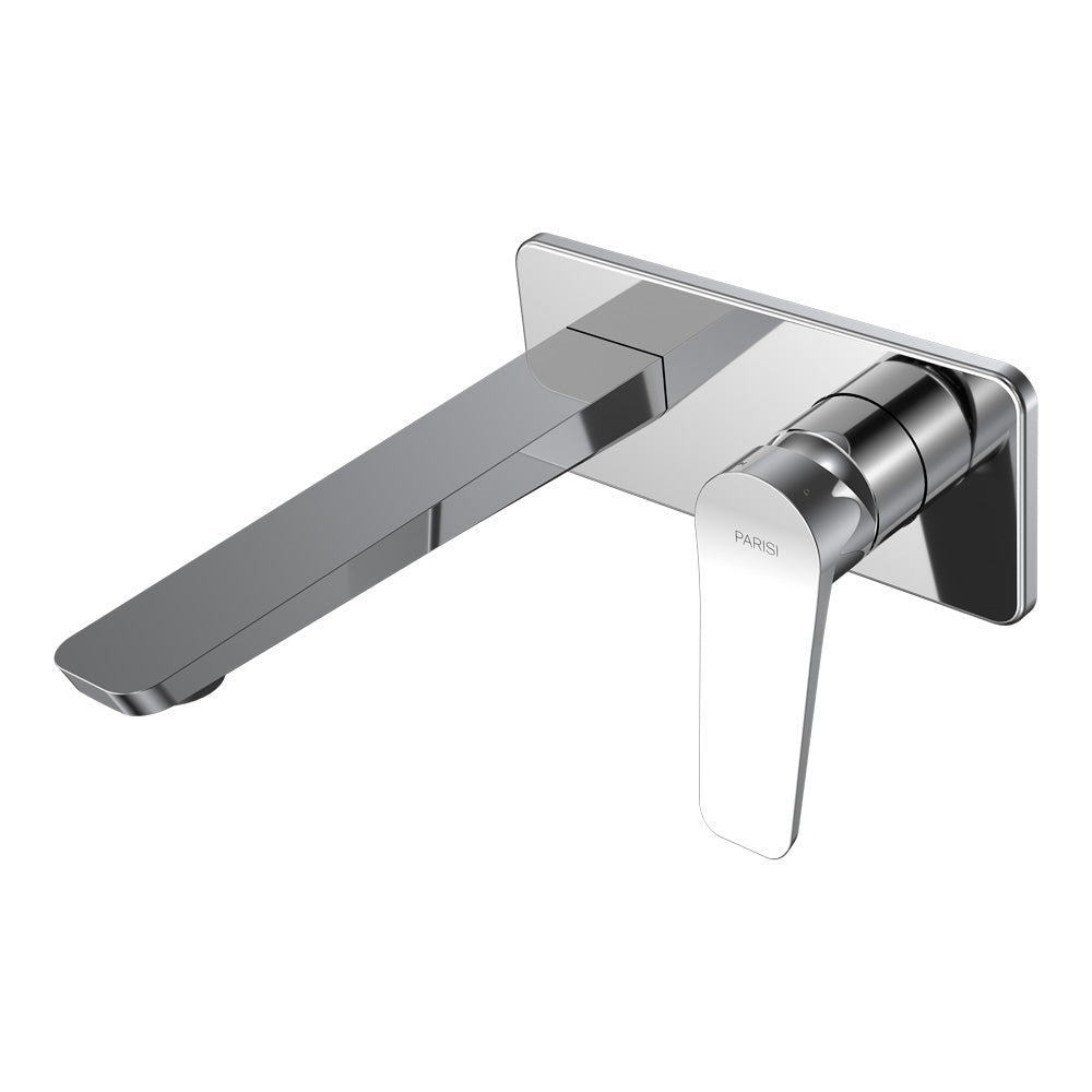 Float Wall Mixer with 180mm Spout on Backplate | Chrome