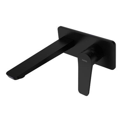 Float Wall Mixer with 180mm Spout on Backplate | Matt Black