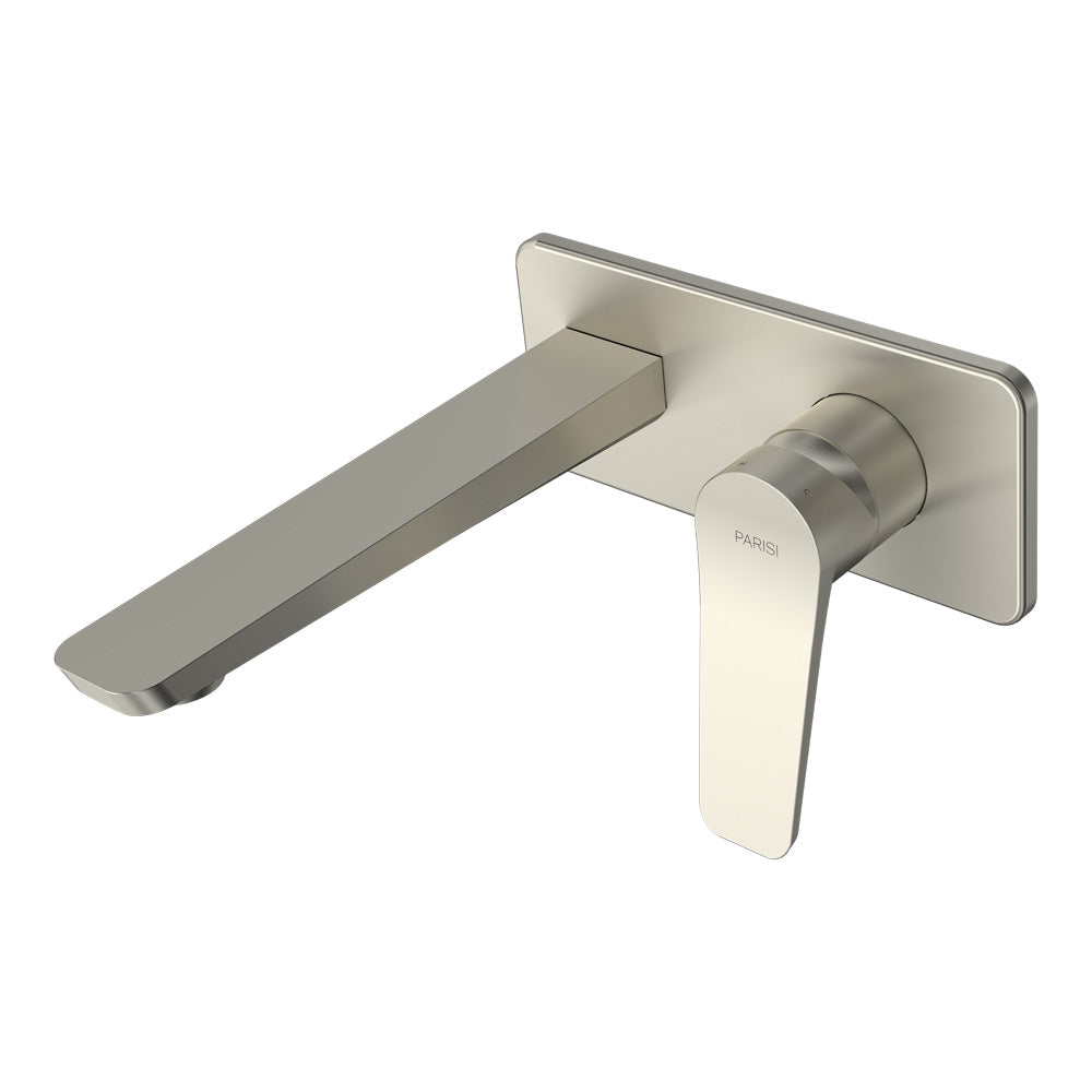 Float Wall Mixer with 180mm Spout on Backplate | Brushed Nickle