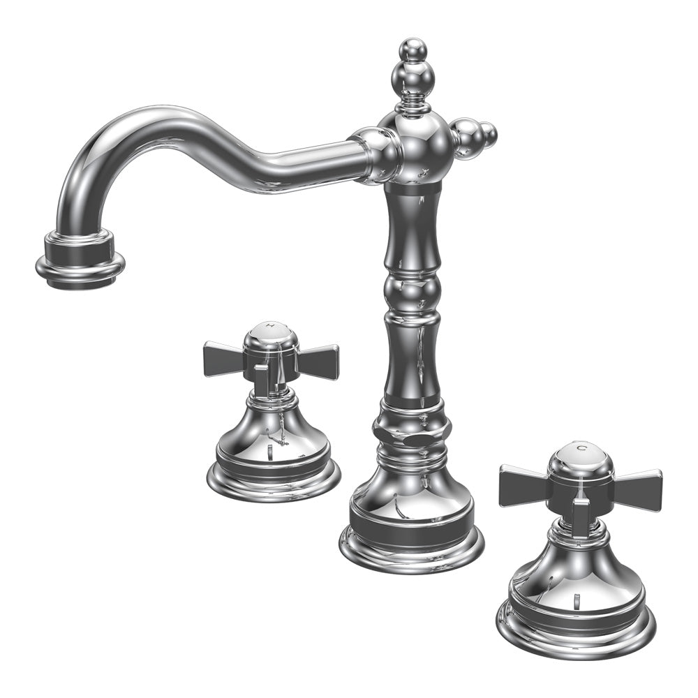 Parisi Hermitage Basin Set with Swivel Spout and Cross Handle | Chrome