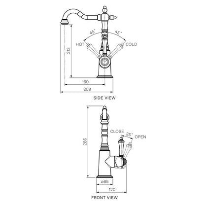 Parisi Hermitage Basin Mixer | Chrome